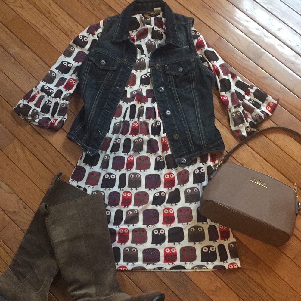 Adorable Owl Pattern Dress - Picture 1 of 5